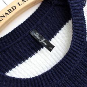 Retro Stripe Gradient Knit Pullover Sweater