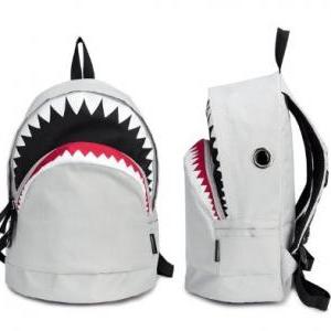 White Big Shark Backpack From Pomelo