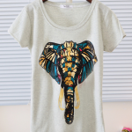 Fashion Elephant Nose Short-sleeved T-shirt