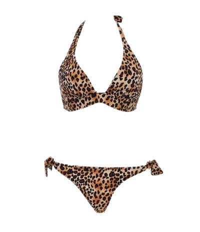 Sexy Leopard Halter Top & Side-tie Bottom