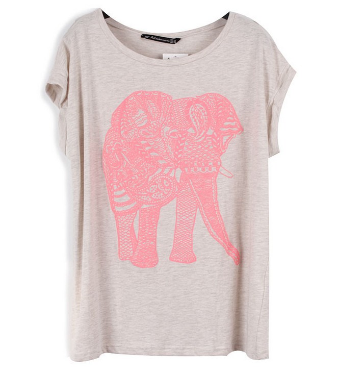 Elephant Round Neck Stretch Cotton Sleeveless T-shirt