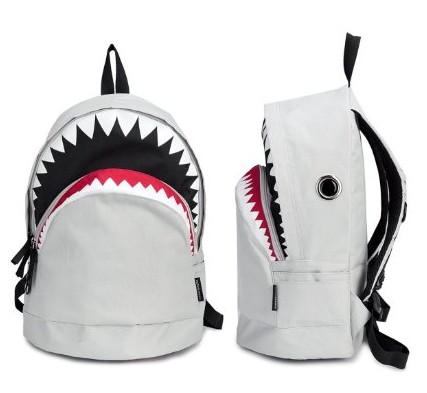 White Big Shark Backpack From Pomelo