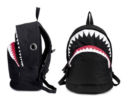 Black Big Shark Backpack From Pomelo