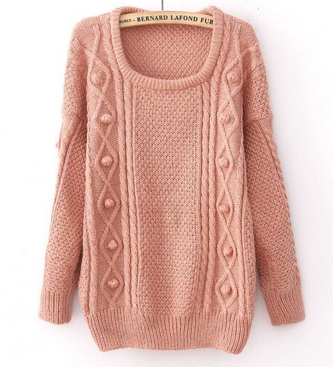 Pink Wool Loose Thicker Sweater