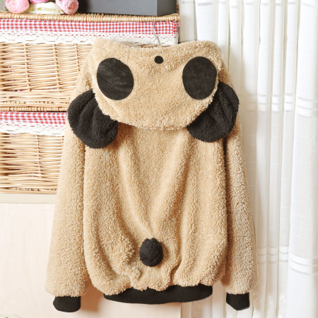 Light Khaki Lovely Panda Super Adorable Cardigan Sweater